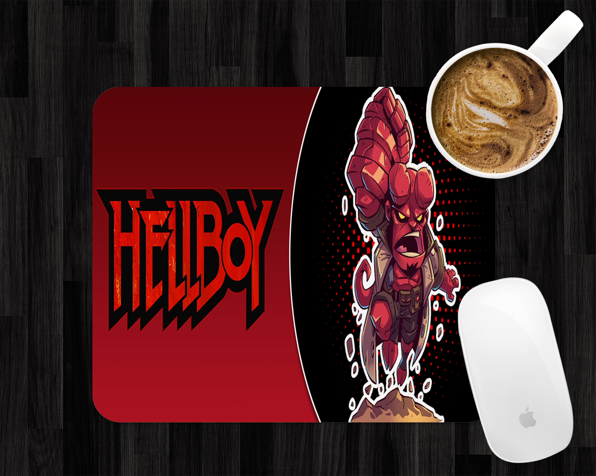 Red Demon Mousepad Mockup