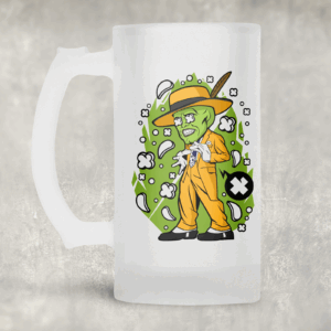 Cartoon Character Frosted Beer Mug Mockup