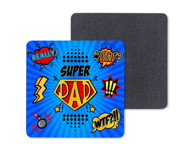 Super Dad Coasters Mockup