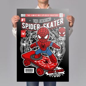 Spider Skater Art Print Mockup