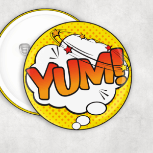 Comic Style YUM! Button Mockup