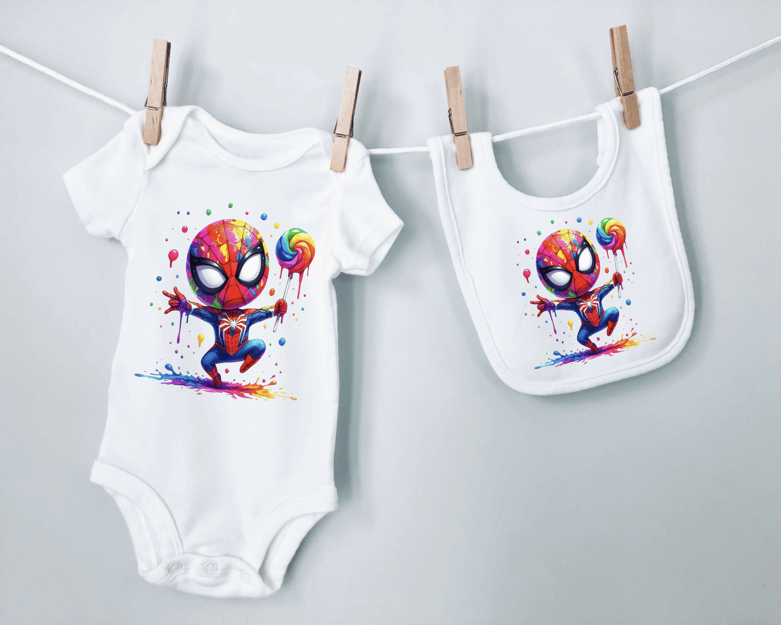 Candy Loving Spider Kid Babywear Mockup