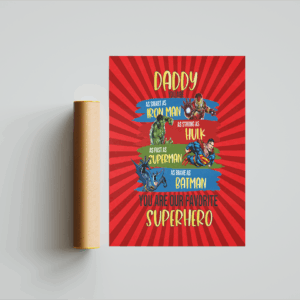 Superhero Daddy Art Print Mockup