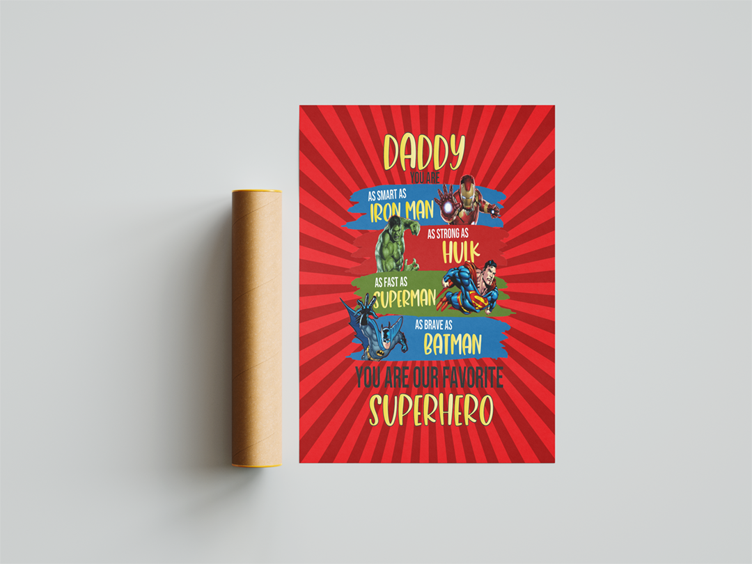 Superhero Daddy Art Print Mockup