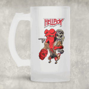 Red Demon Frosted Glass Mug