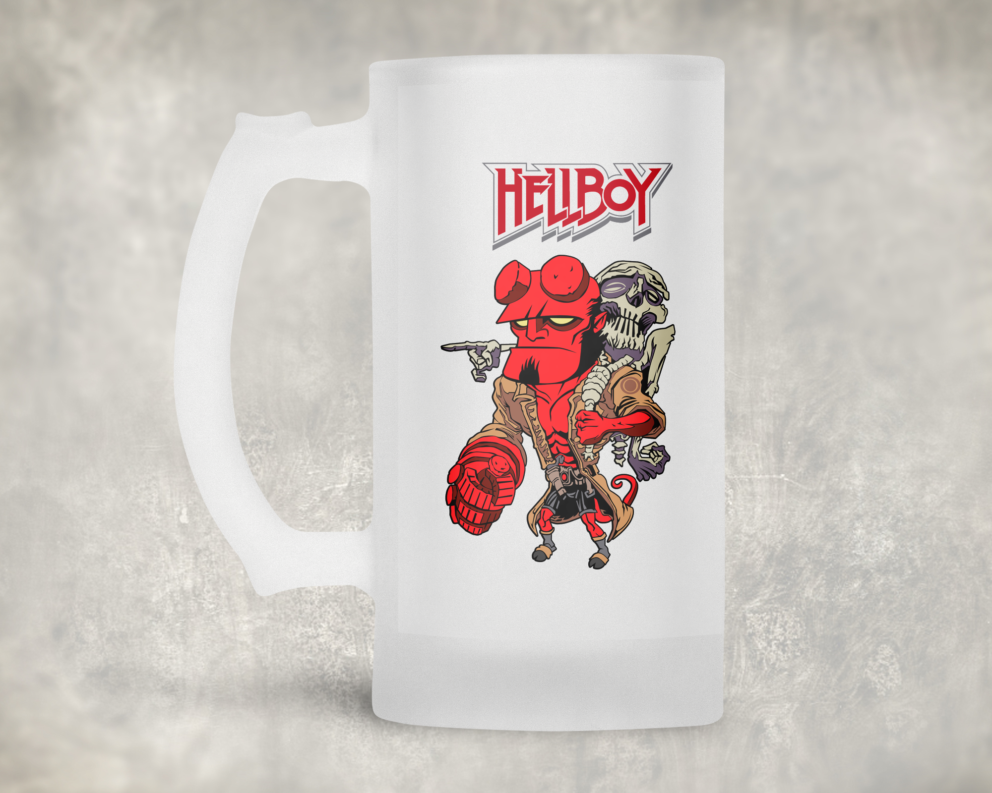 Red Demon Frosted Glass Mug