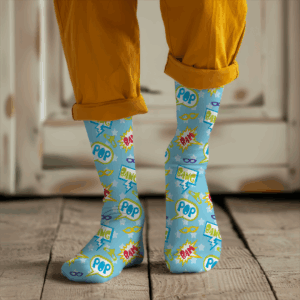 Comic Pop Art Socks Mockup