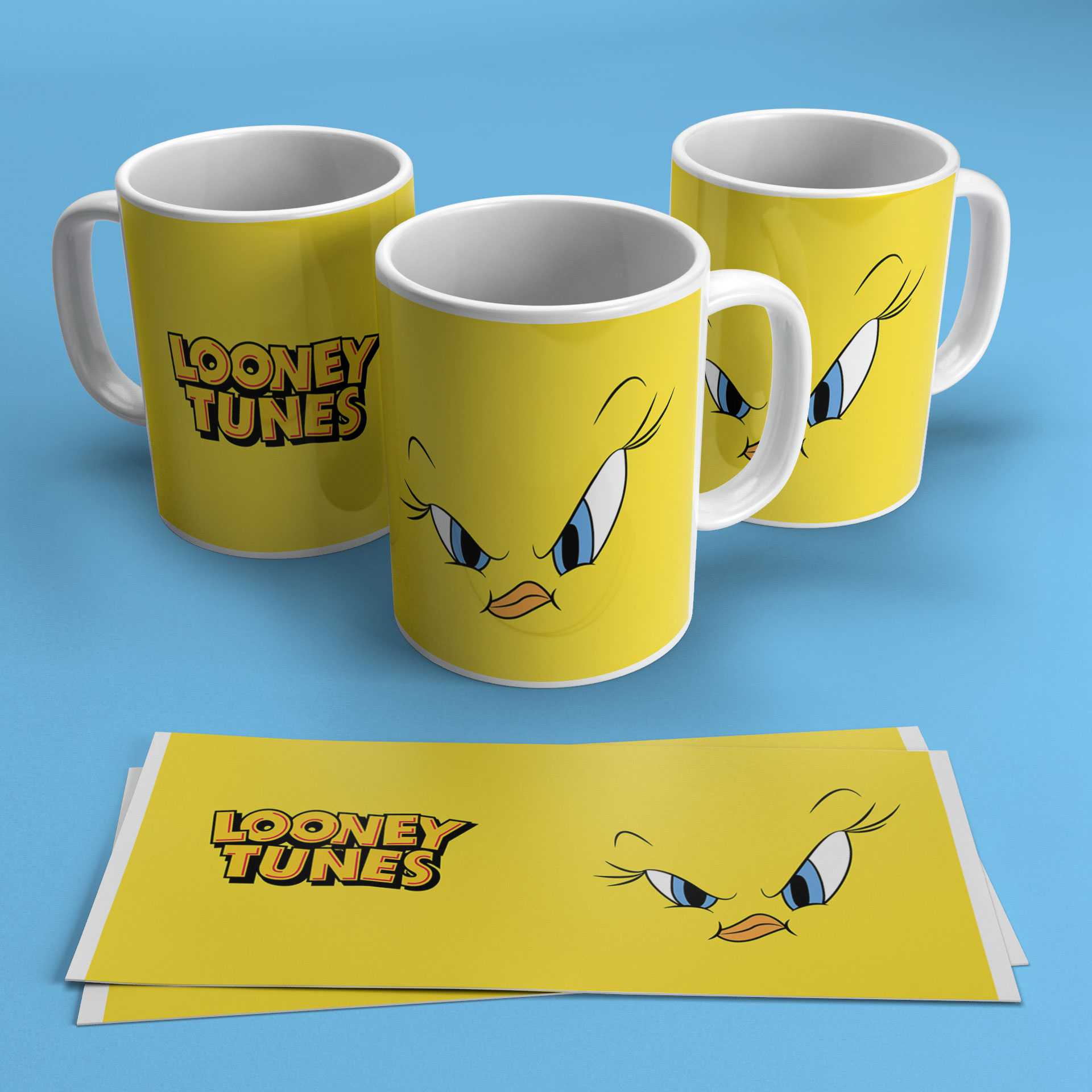 Yellow Bird Face Mug Mockup