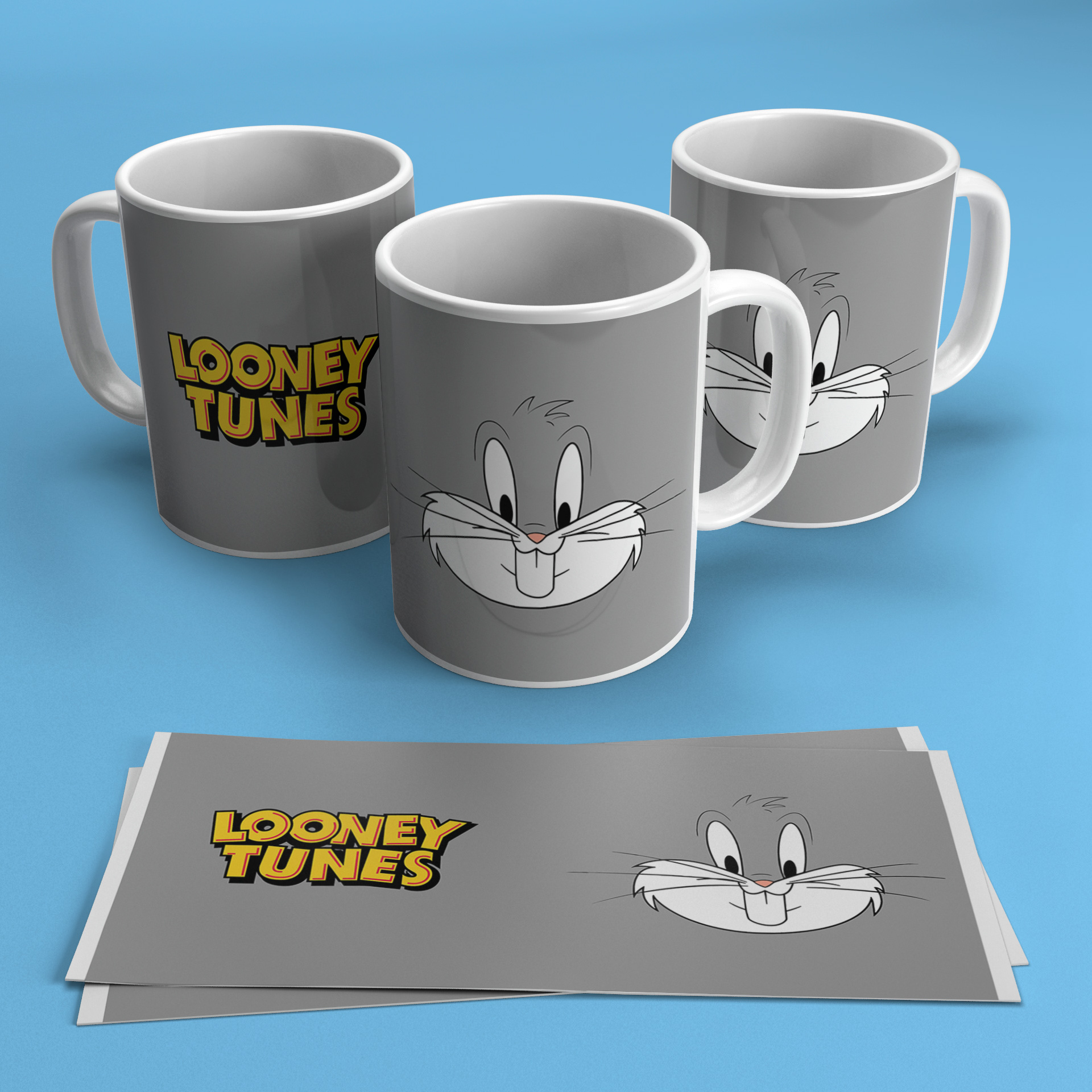 Mischievous Rabbit Face Mug Mockup