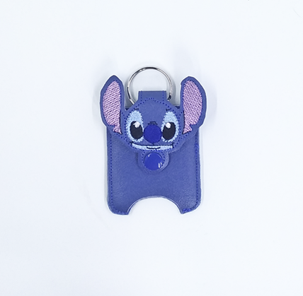 Blue Alien Face Hand Sanitizer Holder back