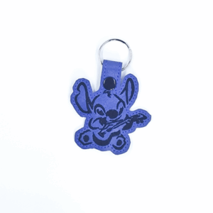 Guitar Playing Blue Alien Key Fob