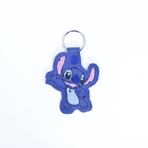 Waving Blue Alien Key Fob