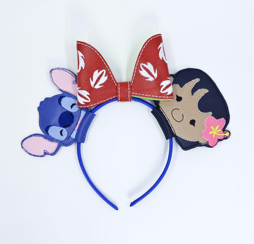 Blue Alien & Hawaiian Girl Headband