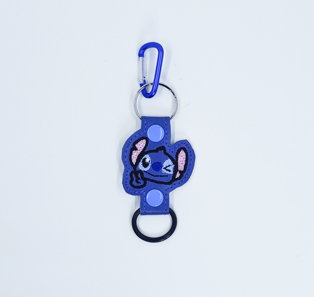 Winking Blue Alien Water Bottle Clip
