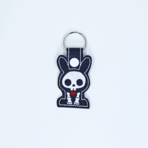 Skeleton Bunny Key Fob