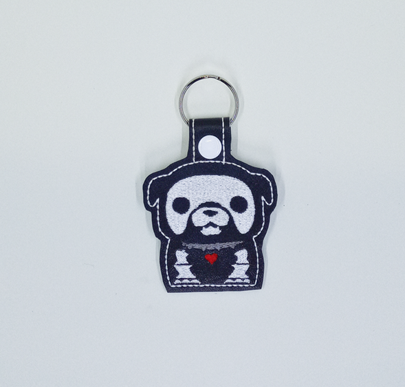 Skeleton Bulldog Key Fob