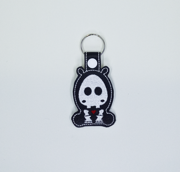 Skeleton Hippo Key Fob