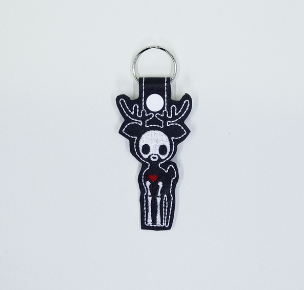 Skeleton Reindeer Key Fob