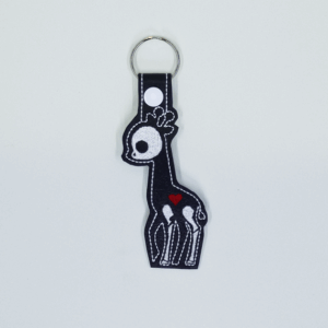 Skeleton Giraffe Key Fob