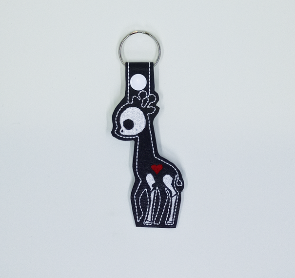 Skeleton Giraffe Key Fob
