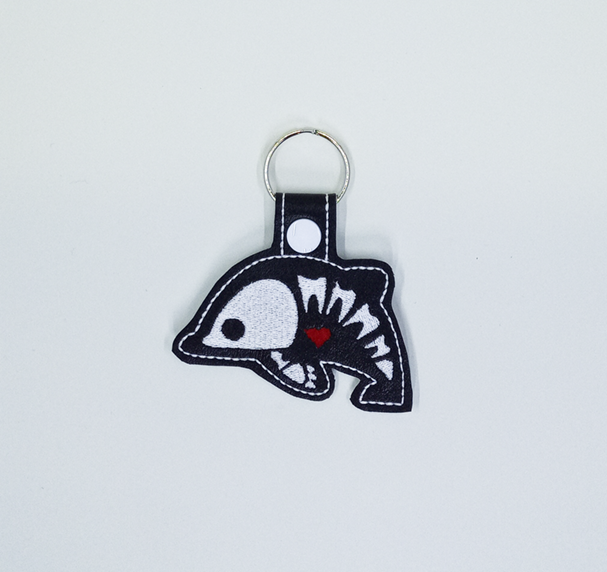 Skeleton Dolphin Key Fob