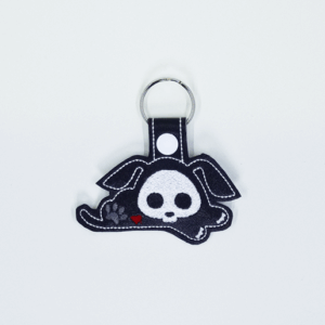Skeleton Puppy Key Fob