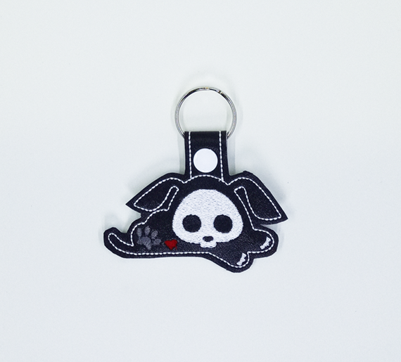 Skeleton Puppy Key Fob
