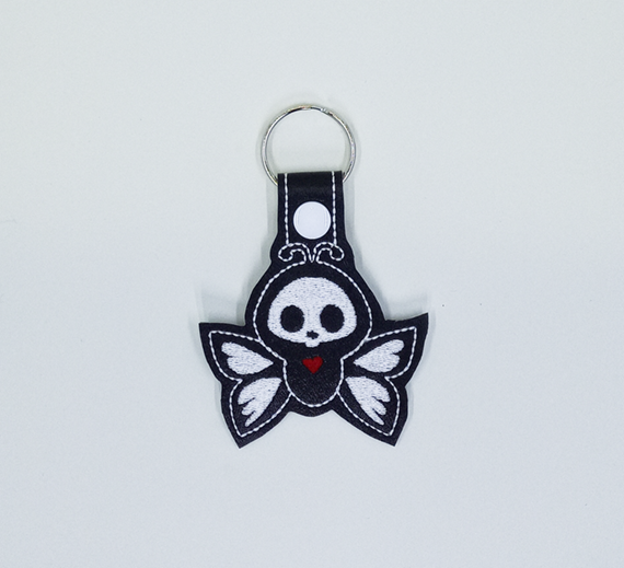 Skeleton Moth Key Fob