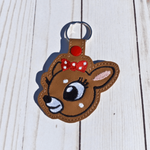 Girl Reindeer Key Fob