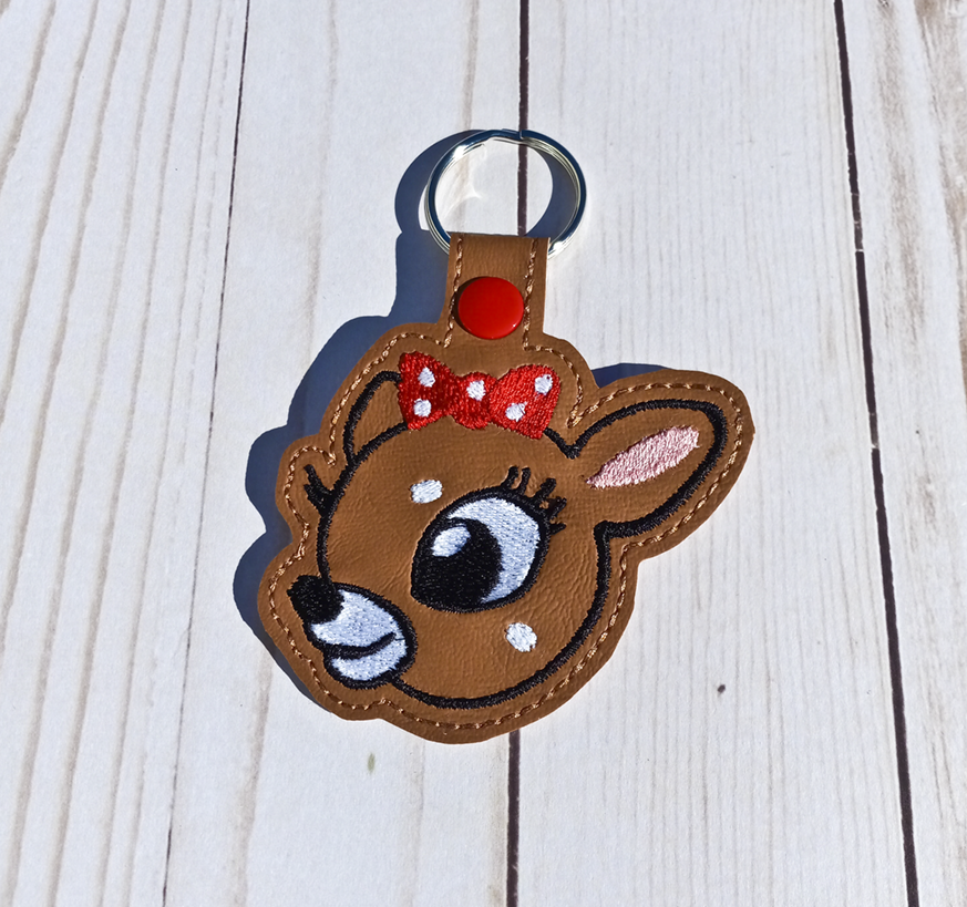 Girl Reindeer Key Fob