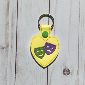 Drama Masks Heart Key Fob