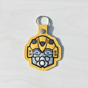 Yellow Car Bot Head Key Fob