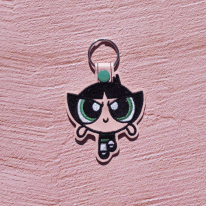 Chibi Green Girl Superhero Key Fob