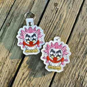 Hot Pink Haired Space Klown Fob/ Dangle