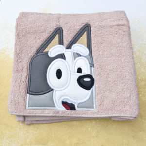 White & Gray Heeler Cousin Hooded Towel