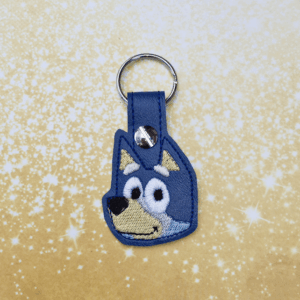 Blue Heeler Dog Face Key Fob