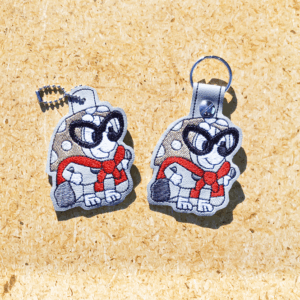 White & Gray Heeler Pretend Granny Fob/ Dangle