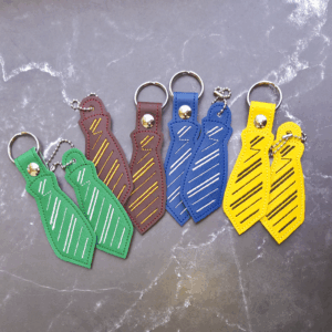 Striped Neck Tie Key Fob / Dangle
