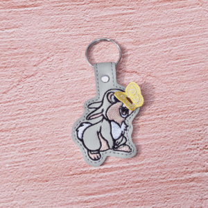 Excited Bunny w/Butterfly Key Fob