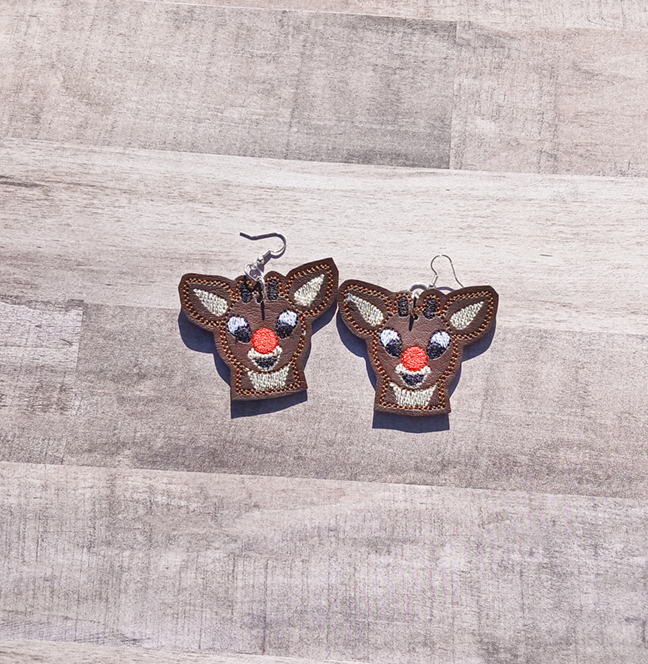 Male Reindeer Head Earrings