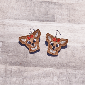 Female Reindeer Head Earrings