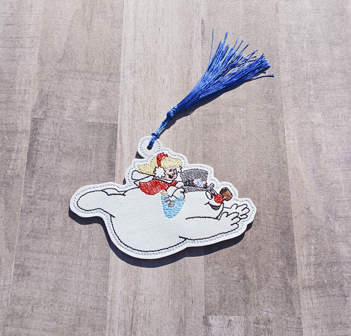 Sliding Snowman And Friend Bookmark
