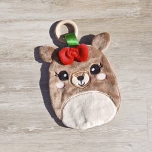 Female Reindeer Fluff Nugget Teethe And Cuddle Plush
