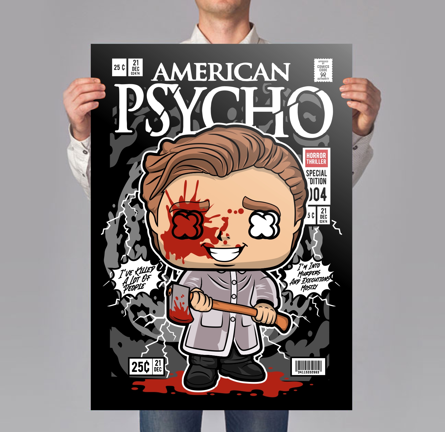 American Killer Comic Art Print Mockup