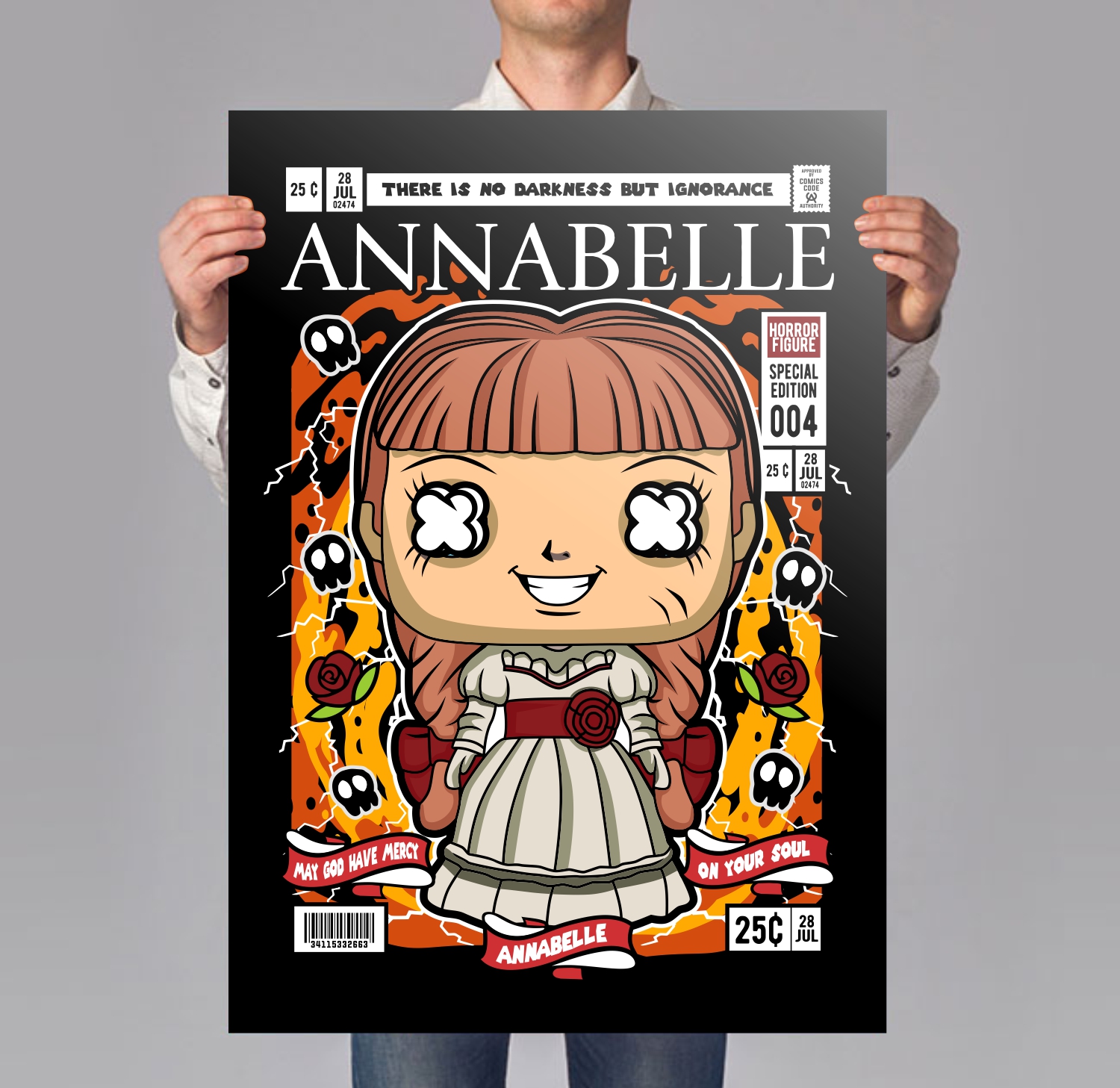 Evil Doll Comic Art Print Mockup