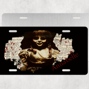 Evil Doll Print License Plate Mockup