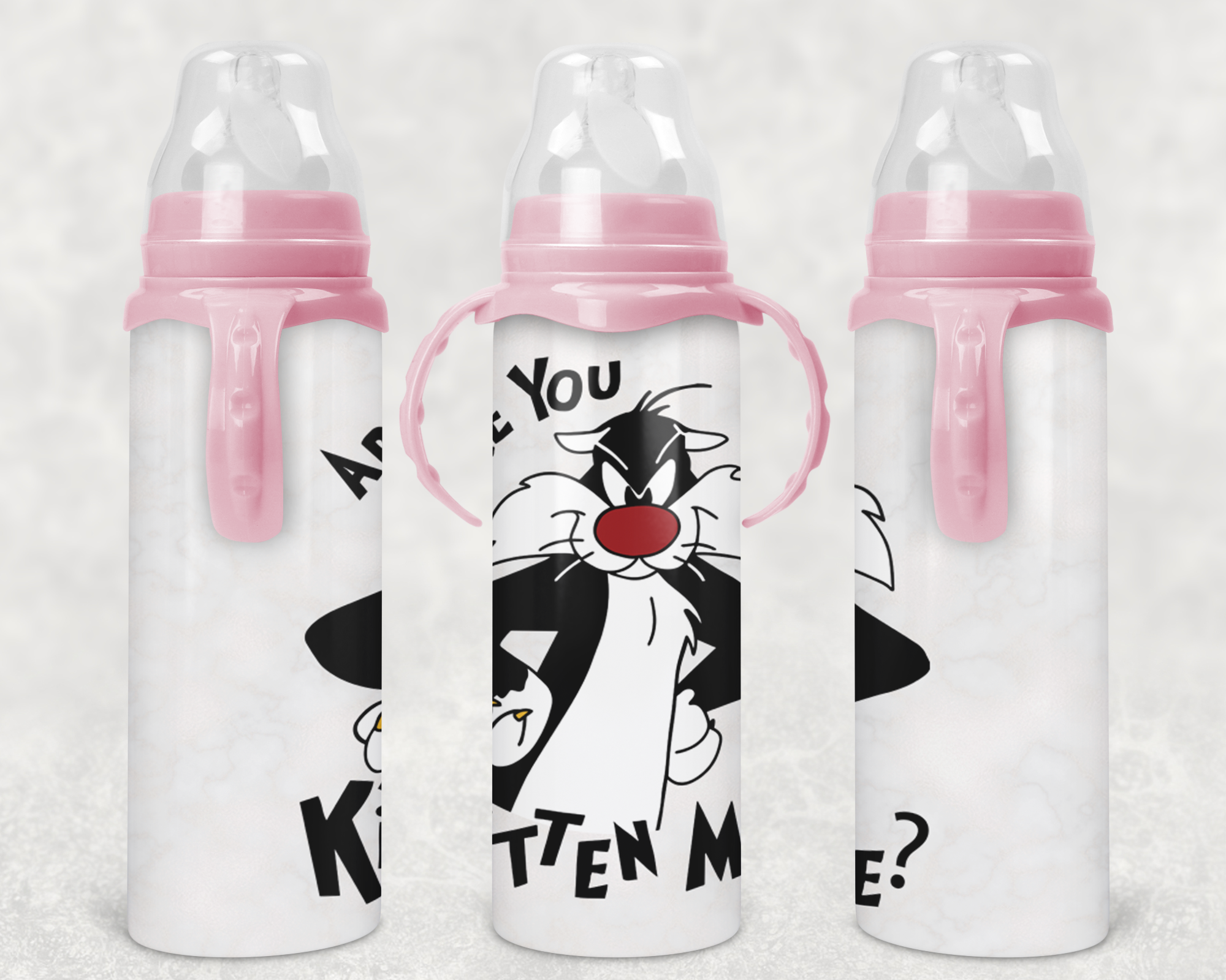 Are You Kitten Me Baby Bottle Mockup