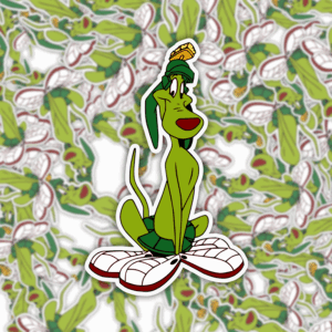 Green Dog Sticker Mockup