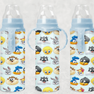 Baby Toons Pattern Baby Bottle-blue Mockup