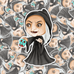 Old Hag Sticker Mockup